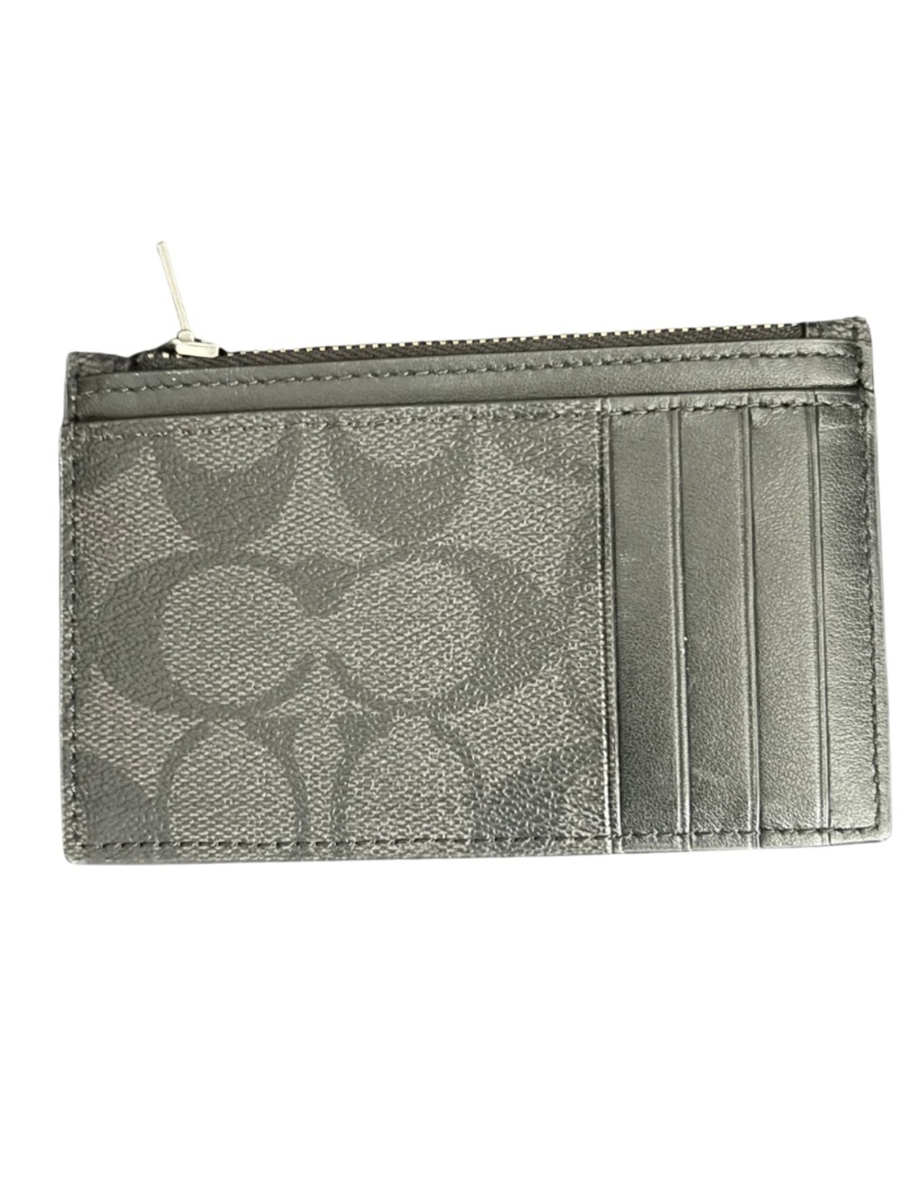 Coach | Black Signature Canvas Card Case with Zip